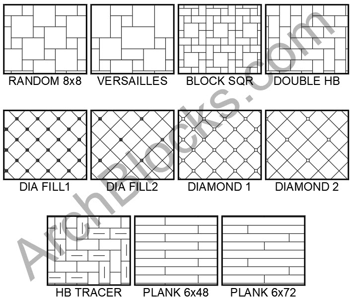 AutoCAD Tile Flooring Hatch Patterns