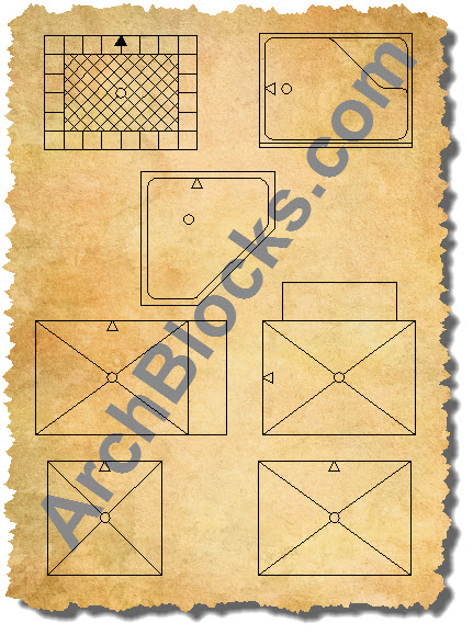 AutoCAD Shower Stall Block Symbols