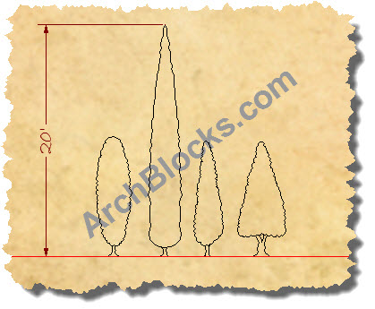 AutoCAD Landscape Bushes and Shrubs