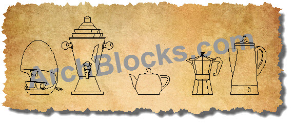CAD Symbols Coffee Pots