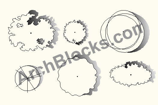 CAD Symbols AutoCAD Blocks Trees Plan View