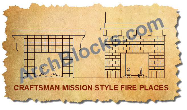 Mission style AutoCAD Fireplaces