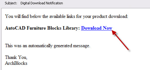 image of download link in email