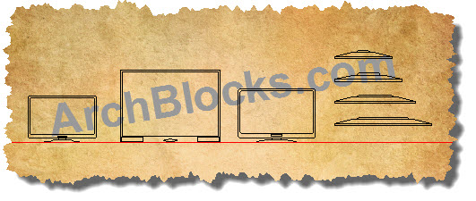 AutoCAD Blocks Symbols Flat Screen TV
