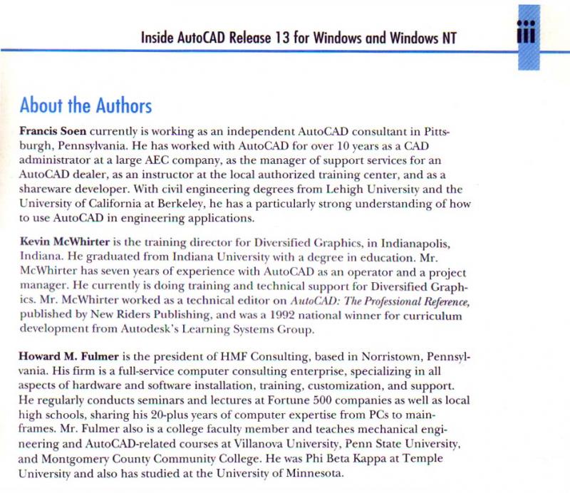 Inside AutoCAD Release 13 About Authors