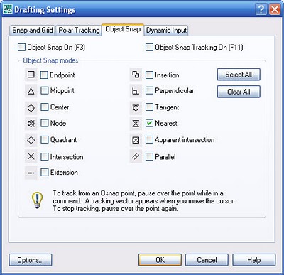 AutoCAD Osnap Settings