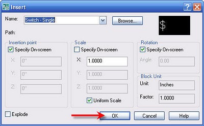 AutoCAD Insert Dialog Box