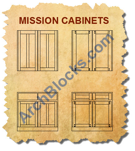 Craftsman Mission CAD Cabinet Door Blocks