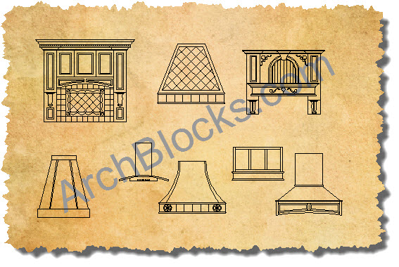 ArchBlocks AutoCAD Range Hood Block Symbols