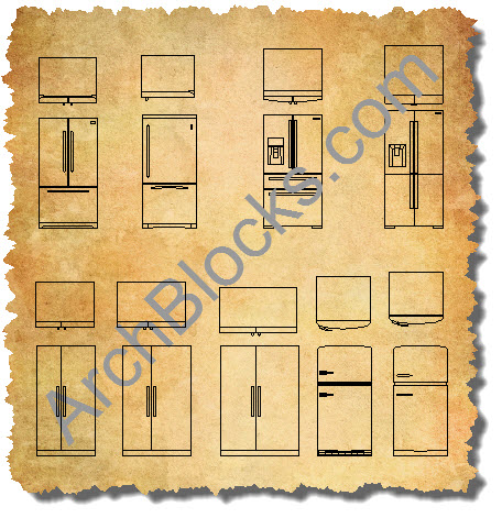 ArchBlocks AutoCAD Refrigerator Block Symbols