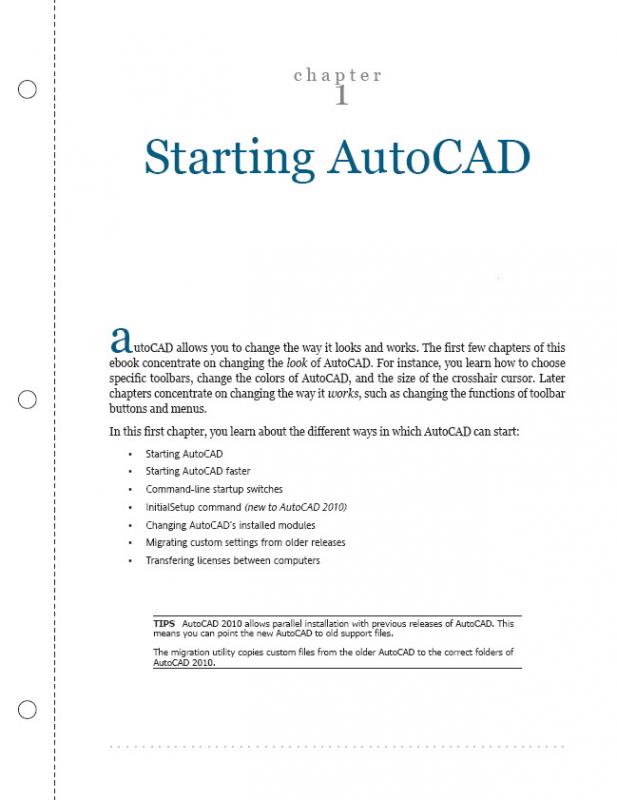 Tailoring AutoCAD 2010 Chapter 1 Sample Page