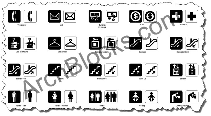 Way Finder Symbols CAD Blocks-1