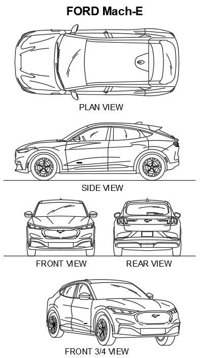 Ford-E Electric SUV CAD Symbols