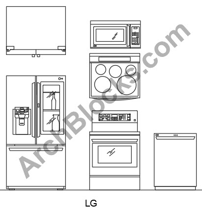 kitchen appliances cad blocks download