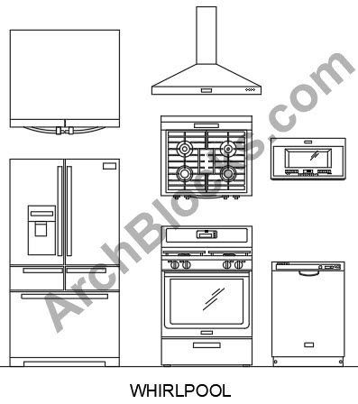 AutoCAD CAD Symbols for Kitchen Appliances