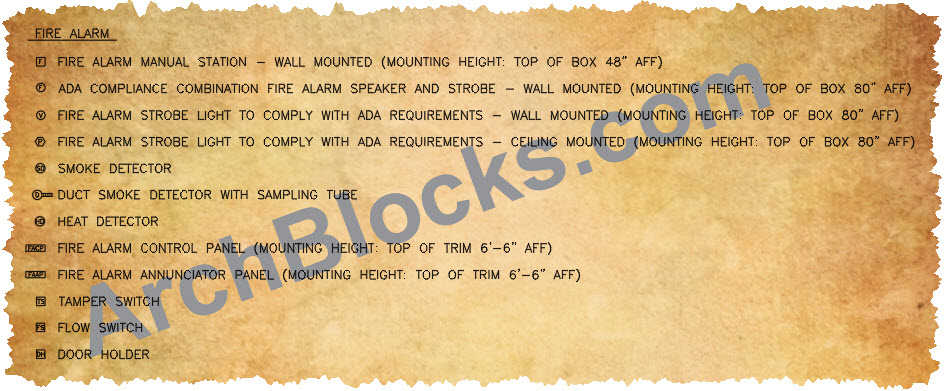 AutoCAD Commercial Electrical Fire Alarm Symbols