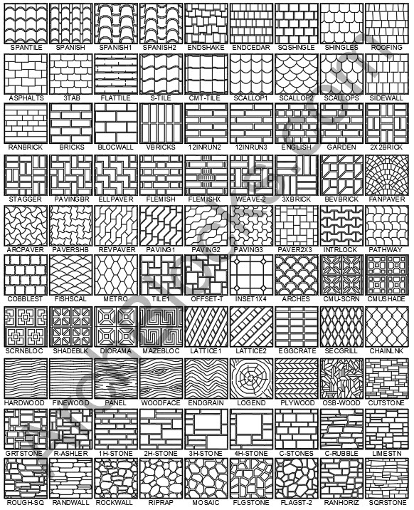 Autocad Hatch Patterns Preview Page Cad Hatch Patterns Preview 100