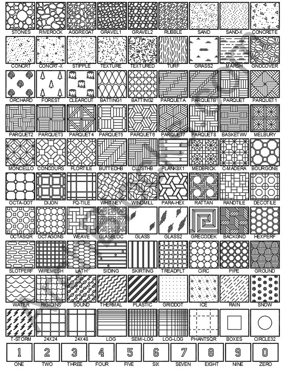 CAD natural stone hatch patterns