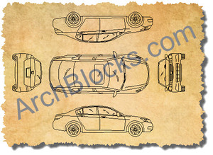 ArchBlocks CAD Blocks Sedan Set