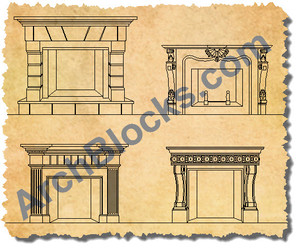 ArchBlocks CAD Symbols Fireplaces