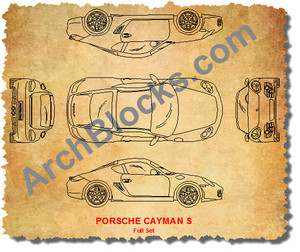 ArchBlocks Porsche Cayman CAD Symbols