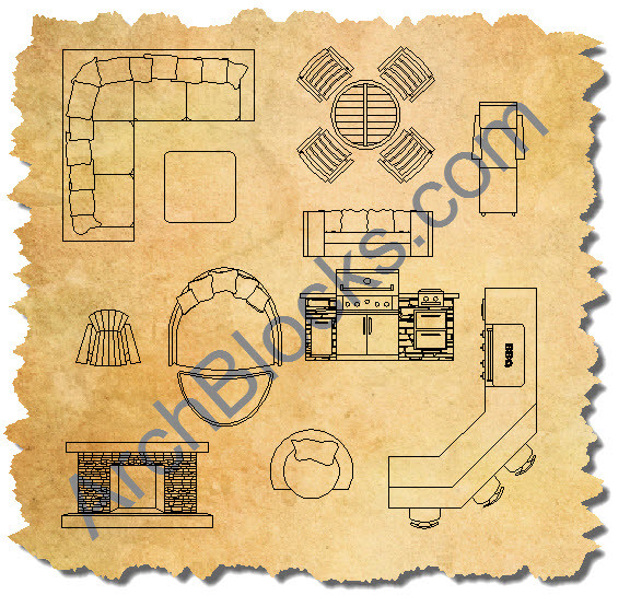 Autocad Blocks For Outdoor Living Outdoor Furniture Cad Symbols