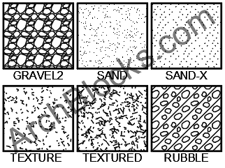 Rock Gravel Concrete Hatch Patterns